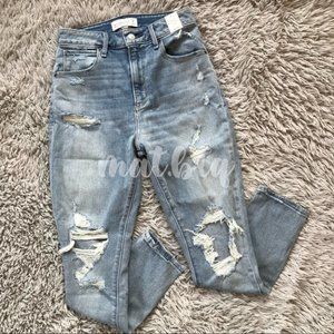 Abercrombie & Fitch Distressed High Rise Super Skinny Ankle Jeans 26 2S